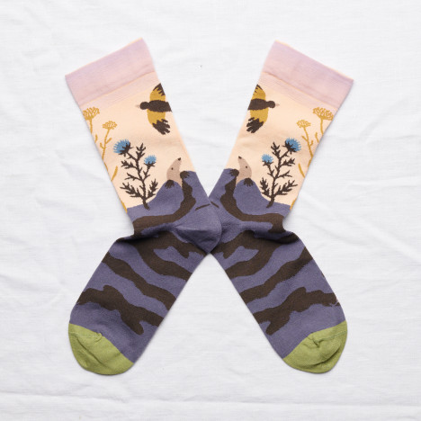 Kolorowe Skarpety Bonne Maison - Taupe Rose Bouton