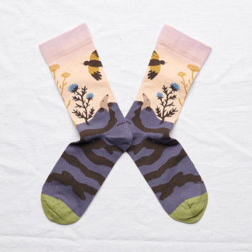 Kolorowe Skarpety Bonne Maison - Taupe Rose Bouton