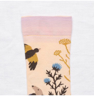 Kolorowe Skarpety Bonne Maison - Taupe Rose Bouton