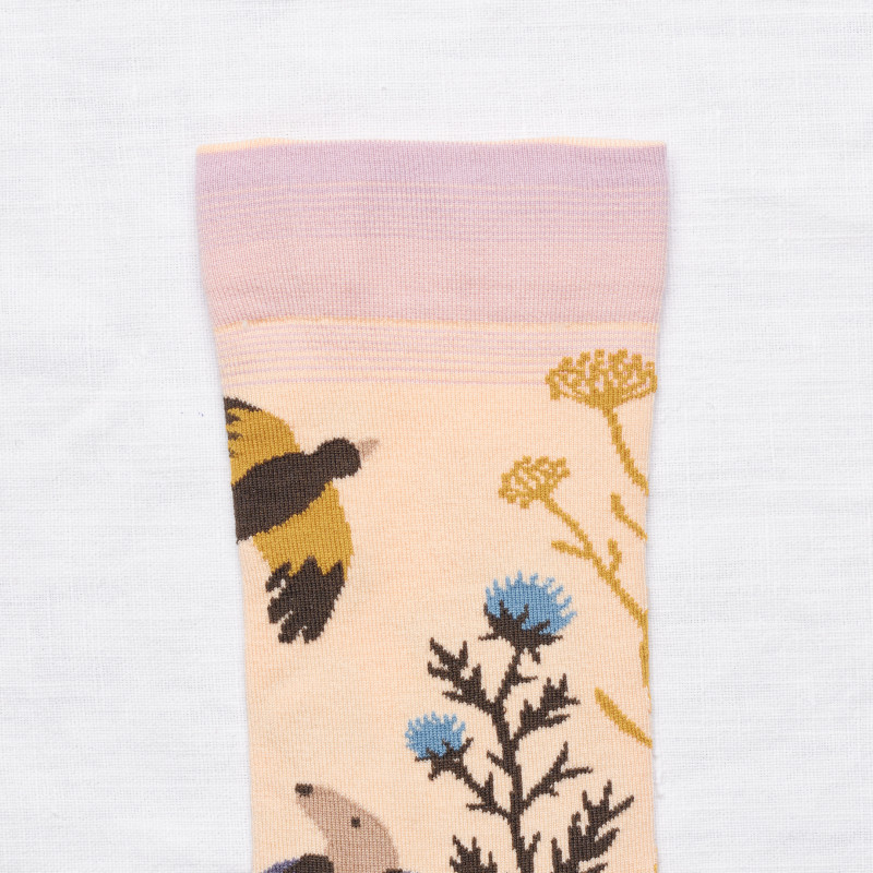 Kolorowe Skarpety Bonne Maison - Taupe Rose Bouton