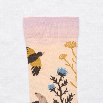 Kolorowe Skarpety Bonne Maison - Taupe Rose Bouton