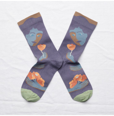 Kolorowe Skarpety Bonne Maison - Visage Nocturne