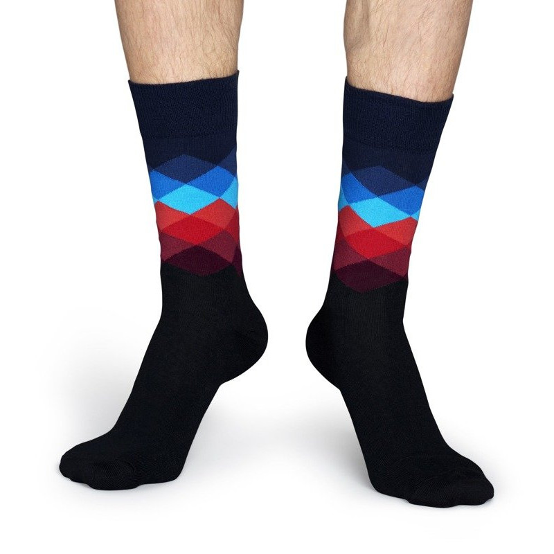 Skarpety Happy Socks - Faded Diamond Black