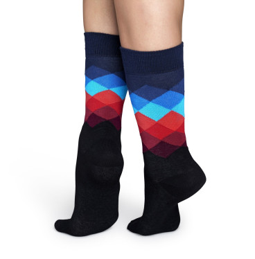 Skarpety Happy Socks - Faded Diamond Black