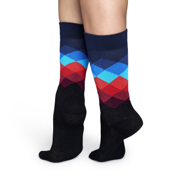 Skarpety Happy Socks - Faded Diamond Black