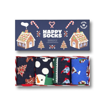 Świąteczne Skarpety Happy Socks -  Gingerbread Gift Set (4 pary)