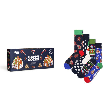 Świąteczne Skarpety Happy Socks -  Gingerbread Gift Set (4 pary)