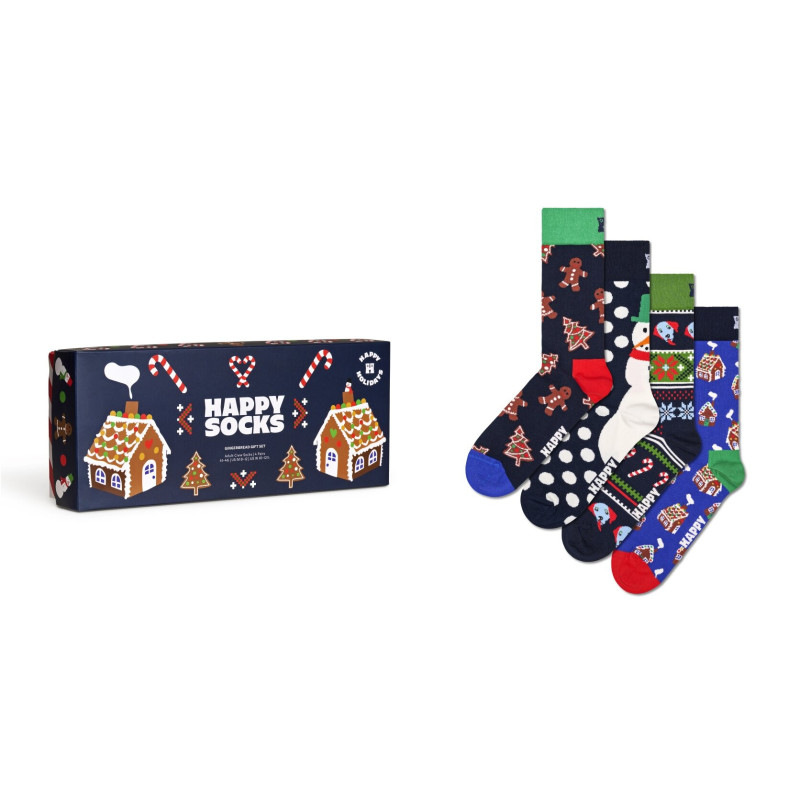 Świąteczne Skarpety Happy Socks -  Gingerbread Gift Set (4 pary)