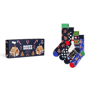 Świąteczne Skarpety Happy Socks -  Gingerbread Gift Set (4 pary)