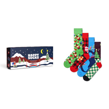 Świąteczne Skarpety Happy Socks -  Santa's Workshop (4 pary)