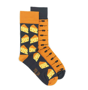 Kolorowe skarpetki - Mysz i ser