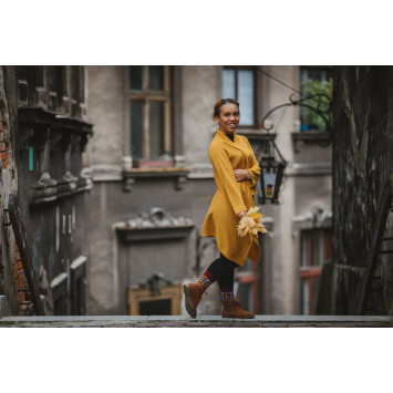 Kolorowe skarpetki - Bordowa rozeta