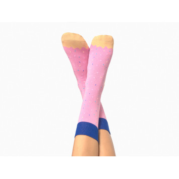 Kolorowe skarpetki Doiy Design - Doughnut  Socks Pink