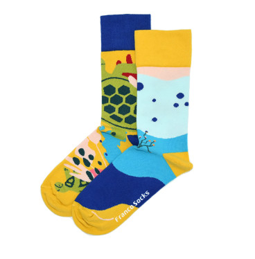 Żółw morski - kolorowe skarpetki