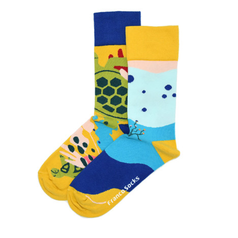 Żółw morski - kolorowe skarpetki