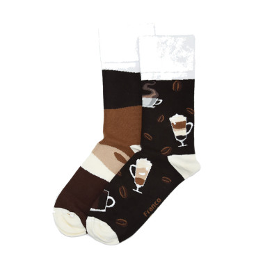 Kawa latte - kolorowe skarpetki dla kawosza