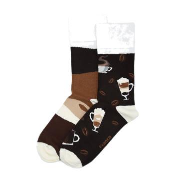 Kawa latte - kolorowe skarpetki dla kawosza