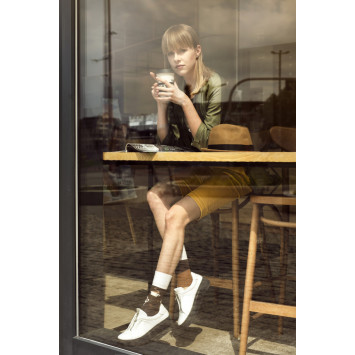 Kawa latte - kolorowe skarpetki dla kawosza