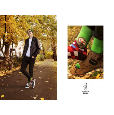 Brodaty drwal - kolorowe skarpetki