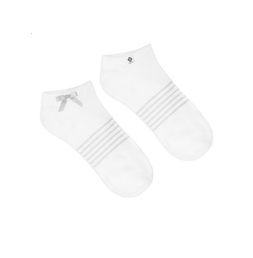 Kolorowe stopki bambusowe z szarą kokardą