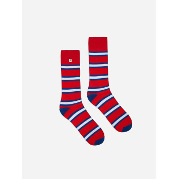 Kolorowe skarpetki w czerwone paski