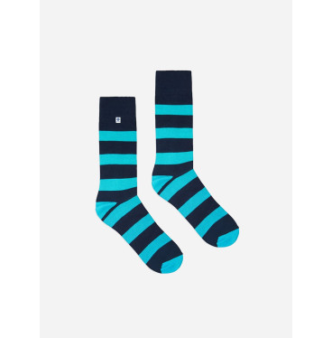 Kolorowe skarpetki w niebieskie paski