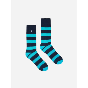 Kolorowe skarpetki w niebieskie paski