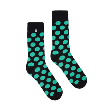 Kolorowe skarpetki - Dots Black Mint