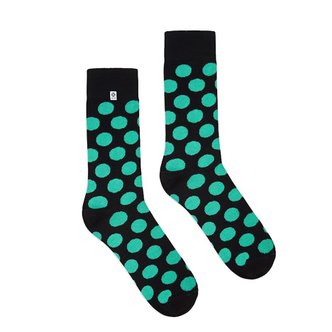 Kolorowe skarpetki - Dots Black Mint