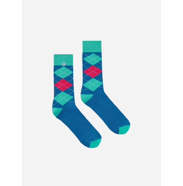 Kolorowe skarpetki - Blue Pink Diamonds