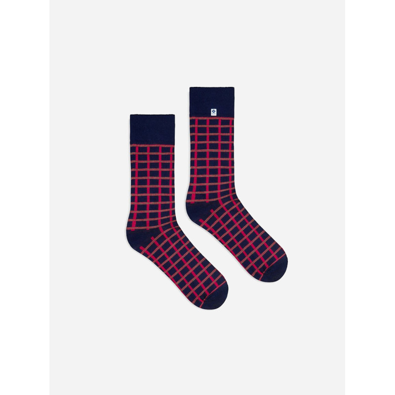 Kolorowe skarpetki - Czerwona Kratka