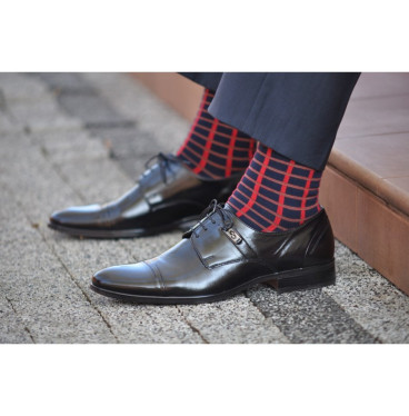 Kolorowe skarpetki - Czerwona Kratka