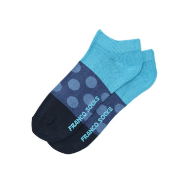 Kolorowe stopki męskie w niebieskie kropki / niebiesko-granatowe
