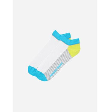 Kolorowe stopki męskie paseczki / biało-niebieksie