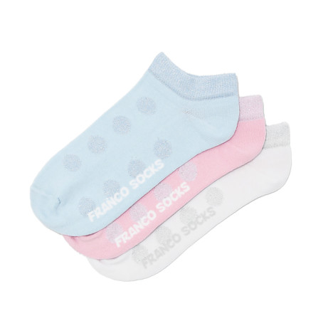 Kolorowe stopki pastelowe w brokatowe kropki / 3-pak