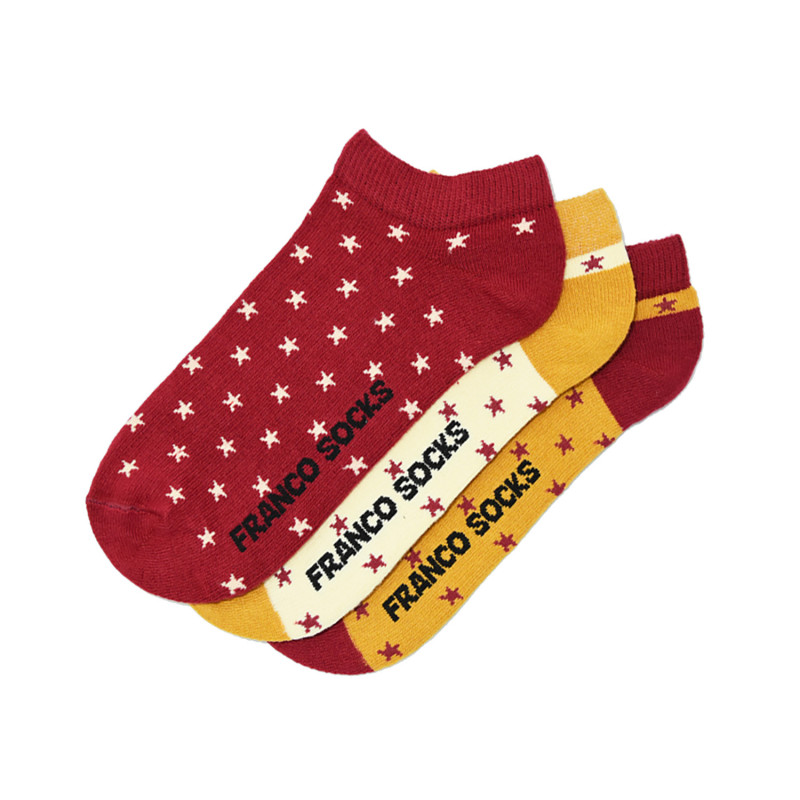 Kolorowe stopki damskie trzy kolory w gwiazdki / 3-pak Kolorowe stopki damskie trzy kolory w gwiazdki / 3-pak