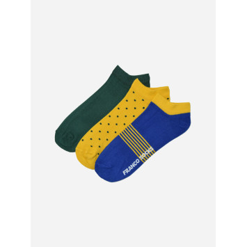 Kolorowe stopki męskie kropki paski trzy kolory / 3-pak