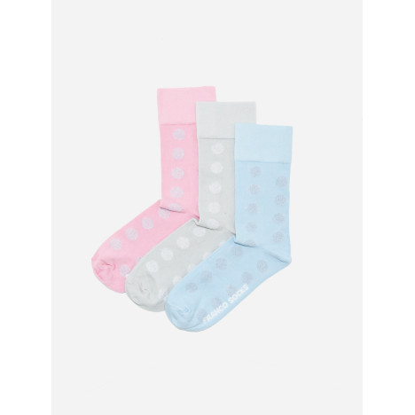 Kolorowe skarpety damskie pastelowe w brokatowe kropki / 3-pak