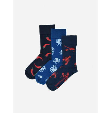 Kolorowe skarpetki chili / ośmiorniczki / homary / 3-pak