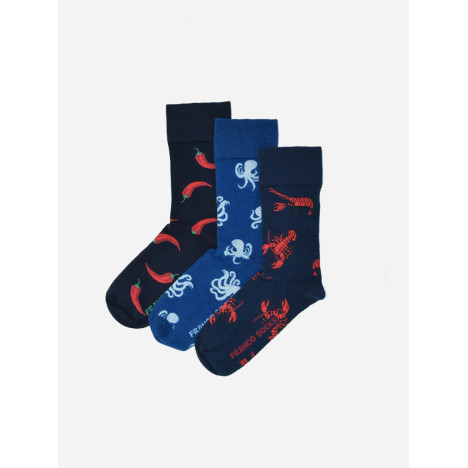 Kolorowe skarpetki chili / ośmiorniczki / homary / 3-pak