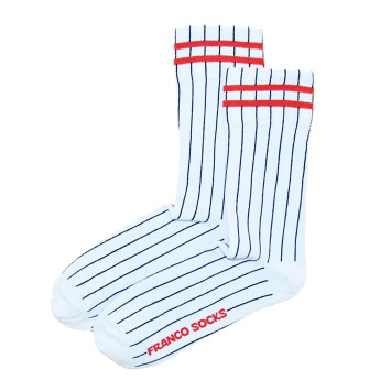 Białe skarpety sportowe w paski - Baseball