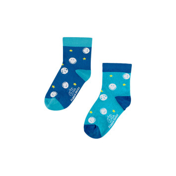 Skarpetki dla dzieci - Smile buźki / niebieskie