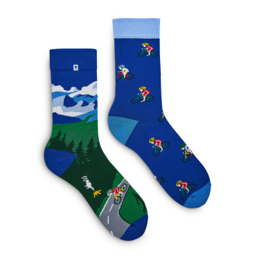 Kolorowe skarpetki - Rowery i góry