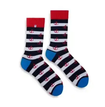 Kolorowe skarpetki - Paski i kotwice