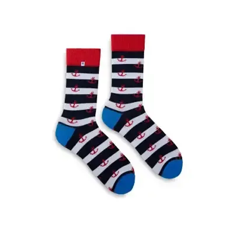 Kolorowe skarpetki - Paski i kotwice
