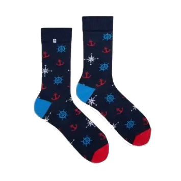 Kolorowe skarpetki - Ster, kompas i kotwice